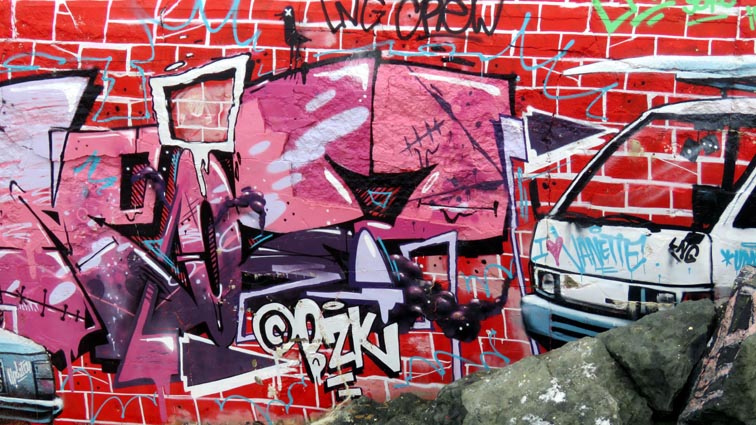 Graffitis sur les blockhaus