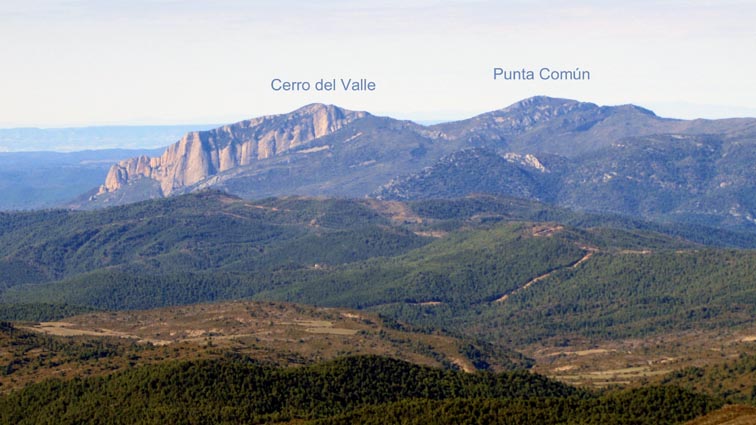 Le Cerro del Valle et la Punta Común