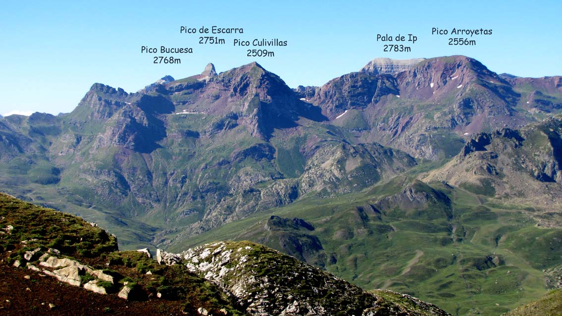 Pico Bucuesa, Pico Culivillas, Pala de Ip et Pico Arroyetas