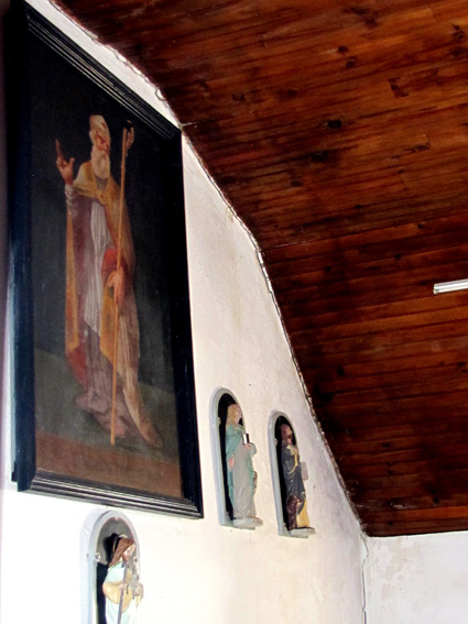 Le tableau de Saint Grégoire placé à l'intérieur de la chapelle.
