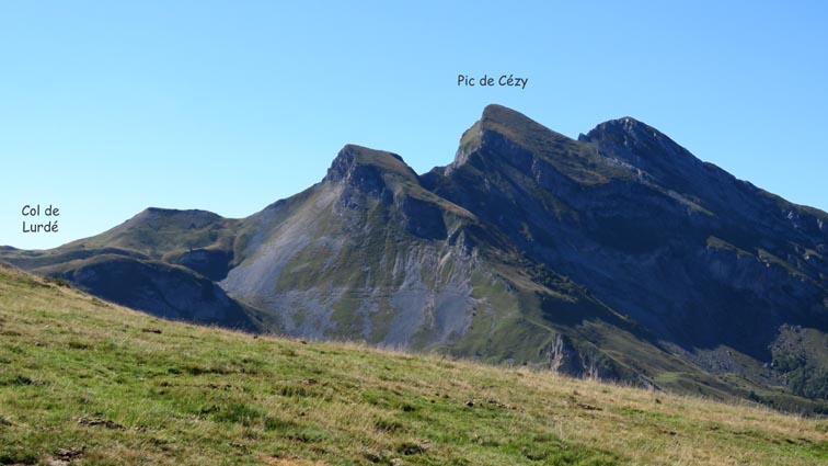 Pic du Cézy vue du col du Gourzy