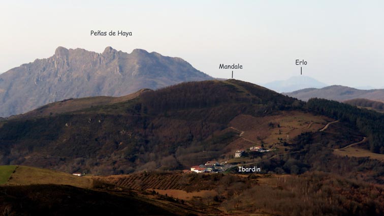 Peñas de Haya, Mandale, Ibardin et Erlo.