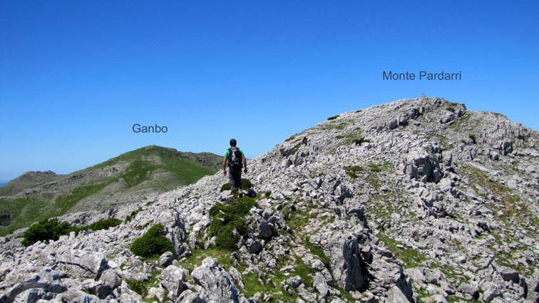 Le point géodésique avant le Monte Pardarri, et Ganbo.