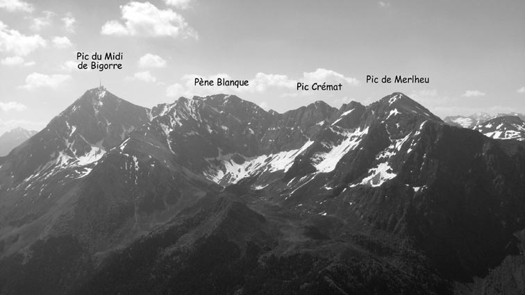 Du  Pic du Midi de Bigorre au Pic de Merlheu.