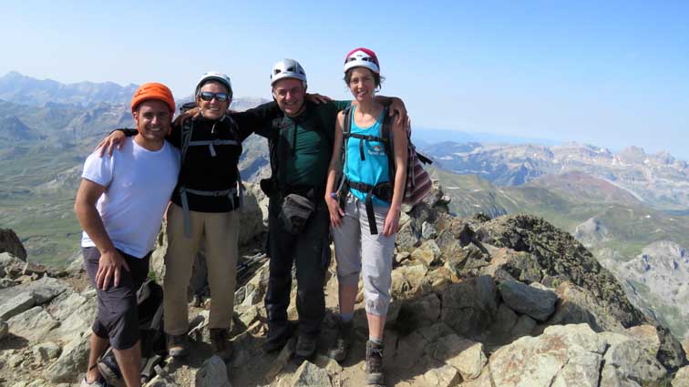Le quatuor au sommet du Pic du Midi d'Ossau