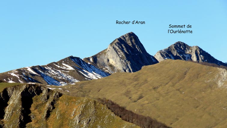 Rocher d'Aran et Sommet de l'Ourlénotte