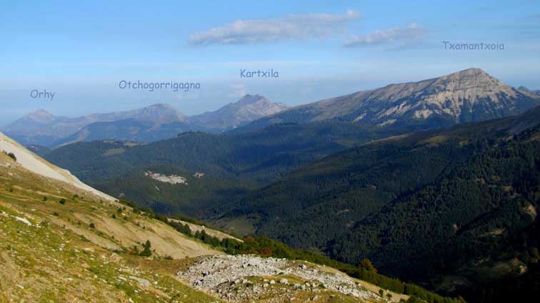 Orhy, Otchogorrigagna, Katxila et Txamantxoia à l'Ouest