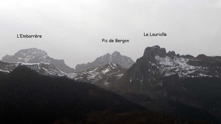 L'Embarrère, le Pic de Bergon et le Lauriolle