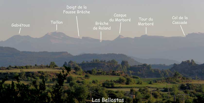 Vue sur les Pyrénées depuis Las Bellostas