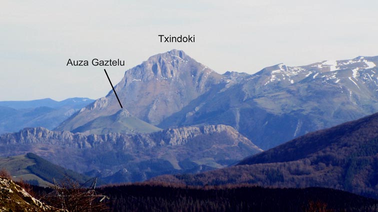 Zoom sur Txindoki et Auza Gaztelu