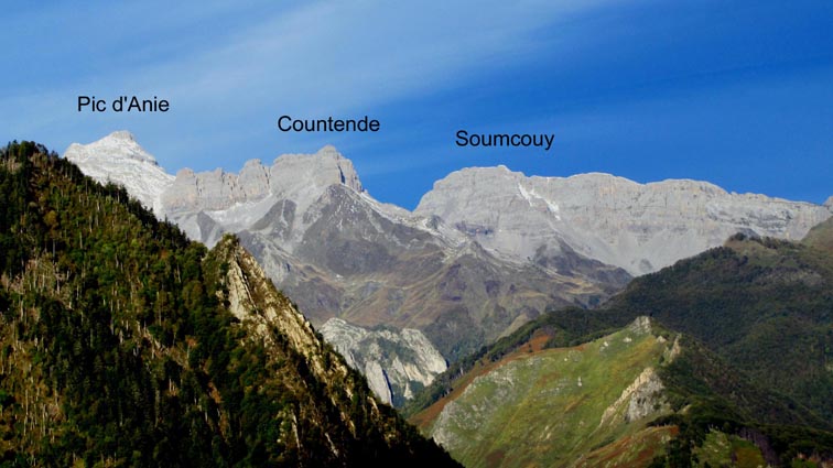 Le Pic d'Anie, le Countende et le Soumcouy.